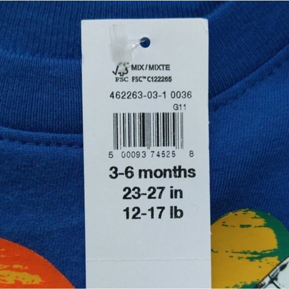 F Baby Gap Brannan's Favorites Blue Planets Outerspace Long Sleeve Tee NWT 3-6M - Picture 8 of 8